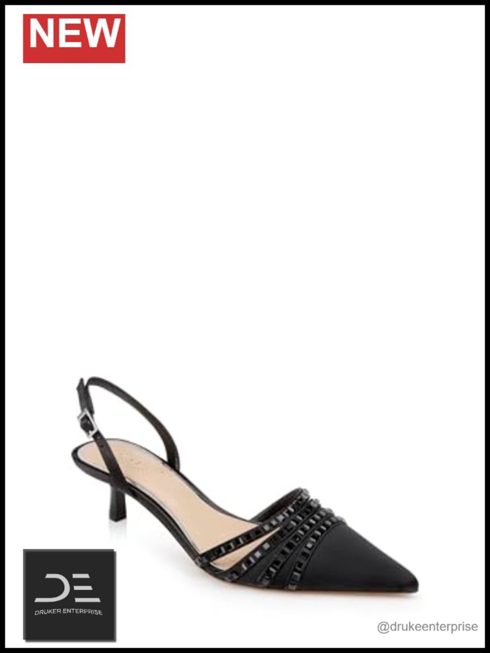 Bejeweled Slingback Kitten Heel Pumps